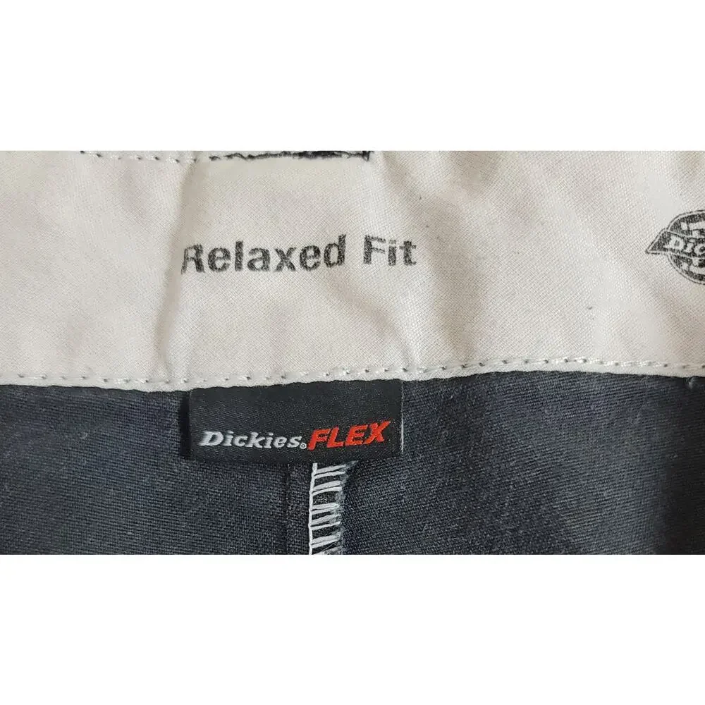 Dickies Charcoal Gray Relaxed Fit Flat Front Men's Shorts 38 Stretch Waistband